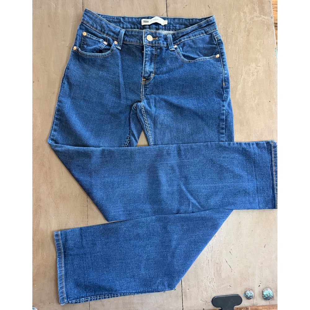 Levis 518 Straight Leg Jeans Medium Wash Denim Teen Size 7 Americana Classic